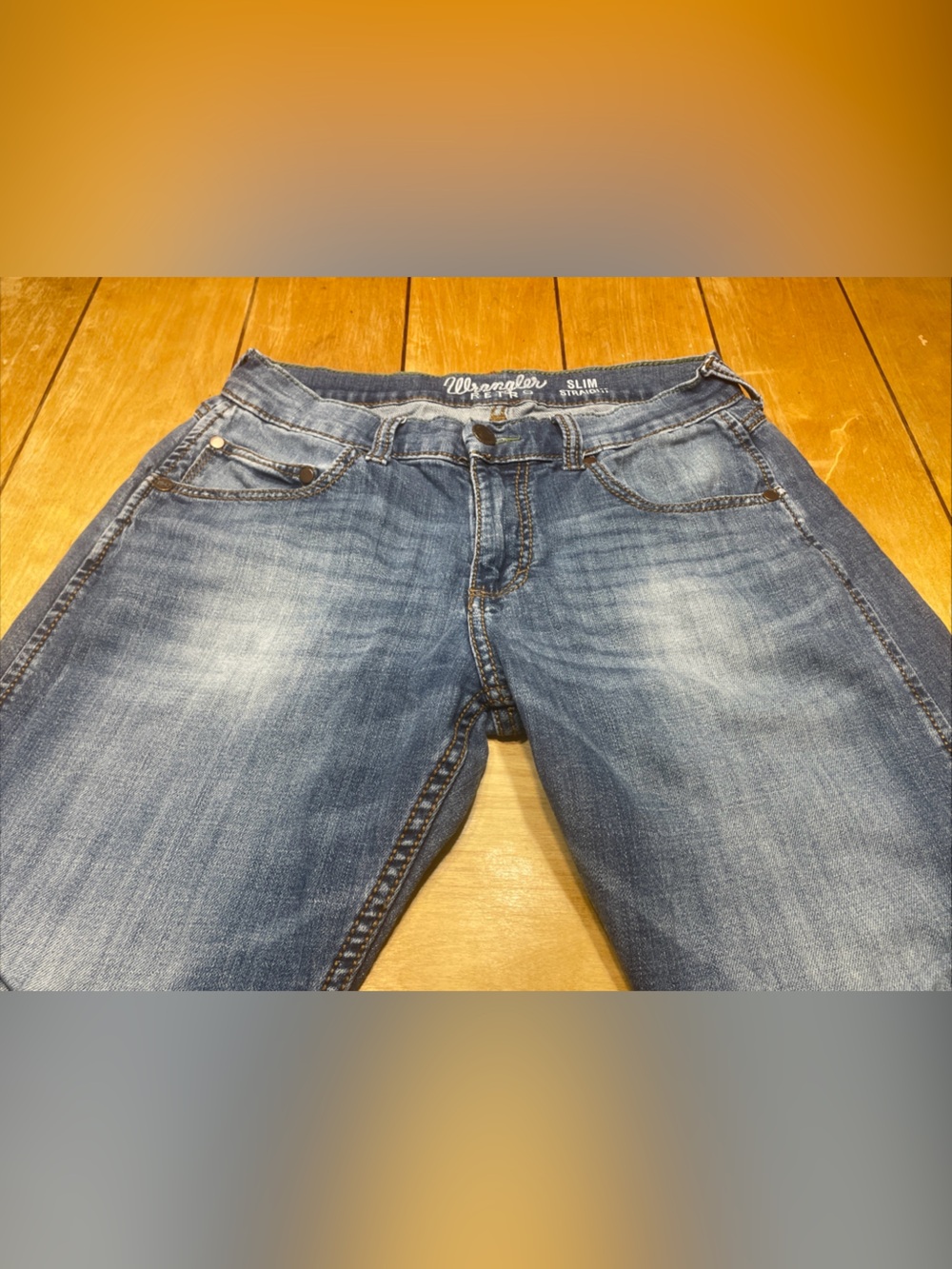 Wrangler Retro Slim Straight Men's Jeans in Washed Blue Size 30x30 Cowboy Rodeo